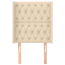 vidaXL krémszínű szövet fejtámla szárnyakkal 83x16x118/128 cm