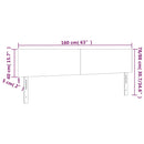 vidaXL sötétkék bársony LED-es fejtámla 160x5x78/88 cm