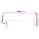 vidaXL sötétkék bársony LED-es fejtámla 200x5x78/88 cm