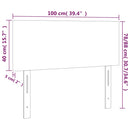 vidaXL fehér műbőr LED-es fejtámla 100 x 5 x 78/88 cm