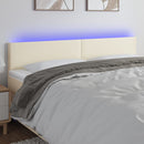 vidaXL krémszínű műbőr LED-es fejtámla 180 x 5 x 78/88 cm