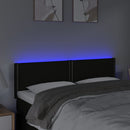 vidaXL fekete szövet LED-es fejtámla 144x5x78/88 cm