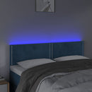 vidaXL sötétkék bársony LED-es fejtámla 144x5x78/88 cm