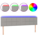 vidaXL világosszürke szövet LED-es fejtámla 200x5x78/88 cm