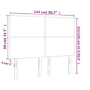 vidaXL világosszürke bársony LED-es fejtámla 144x5x118/128 cm