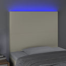 vidaXL krémszínű műbőr LED-es fejtámla 90x5x118/128 cm
