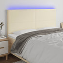 vidaXL krémszínű műbőr LED-es fejtámla 180x5x118/128 cm