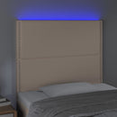 vidaXL cappuccino műbőr LED-es fejtámla 90x5x118/128 cm