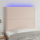 vidaXL cappuccino műbőr LED-es fejtámla 90x5x118/128 cm
