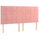 vidaXL rózsaszín bársony LED-es fejtámla 200x5x118/128 cm