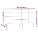 vidaXL rózsaszín bársony LED-es fejtámla 200x5x118/128 cm