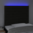 vidaXL fekete szövet LED-es fejtámla 80x5x118/128 cm