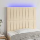 vidaXL krémszínű szövet LED-es fejtámla 100x5x118/128 cm