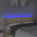 vidaXL krémszínű szövet LED-es fejtámla 147 x 16 x 78/88 cm