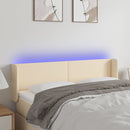 vidaXL krémszínű szövet LED-es fejtámla 147 x 16 x 78/88 cm