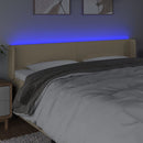 vidaXL krémszínű szövet LED-es fejtámla 203 x 16 x 78/88 cm