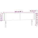 vidaXL krémszínű szövet LED-es fejtámla 203 x 16 x 78/88 cm
