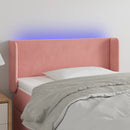 vidaXL rózsaszín bársony LED-es fejtámla 93x16x78/88 cm