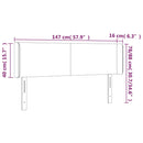 vidaXL sötétszürke bársony LED-es fejtámla 147 x 16 x 78/88 cm