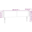 vidaXL rózsaszín bársony LED-es fejtámla 183x16x78/88 cm