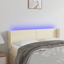 vidaXL krémszínű műbőr LED-es fejtámla 147 x 16 x 78/88 cm