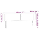 vidaXL világosszürke szövet LED-es fejtámla 183 x 16 x 78/88 cm
