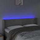 vidaXL világosszürke bársony LED-es fejtámla 147 x 16 x 78/88 cm