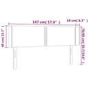 vidaXL világosszürke bársony LED-es fejtámla 147 x 16 x 78/88 cm