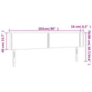 vidaXL világosszürke bársony LED-es fejtámla 203 x 16 x 78/88 cm