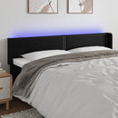 vidaXL fekete műbőr LED-es fejtámla 183 x 16 x 78/88 cm