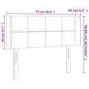 vidaXL kék szövet LED-es fejtámla 93 x 16 x 78/88 cm