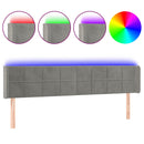 vidaXL világosszürke bársony LED-es fejtámla 183 x 16 x 78/88 cm