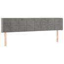 vidaXL világosszürke bársony LED-es fejtámla 183 x 16 x 78/88 cm