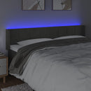 vidaXL sötétszürke bársony LED-es fejtámla 183 x 16 x 78/88 cm