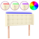 vidaXL krémszínű műbőr LED-es fejtámla 93 x 16 x 78/88 cm