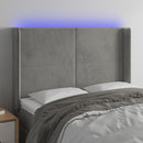 vidaXL világosszürke bársony LED-es fejtámla 147x16x118/128 cm
