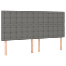 vidaXL sötétszürke szövet rugós ágy matraccal 200 x 200 cm