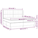 vidaXL sötétszürke szövet rugós ágy matraccal 200 x 200 cm