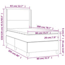 vidaXL barna szövet rugós és LED-es ágy matraccal 80 x 200 cm