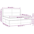 vidaXL barna szövet rugós és LED-es ágy matraccal 200x200 cm