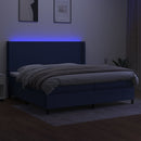 vidaXL kék szövet rugós és LED-es ágy matraccal 200 x 200 cm
