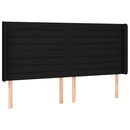 vidaXL fekete szövet rugós és LED-es ágy matraccal 200x200 cm