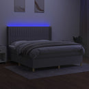vidaXL világosszürke szövet rugós és LED-es ágy matraccal 160x200 cm