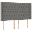 vidaXL sötétszürke szövet rugós és LED-es ágy matraccal 140x190 cm