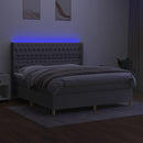 vidaXL világosszürke szövet rugós és LED-es ágy matraccal 160x200 cm