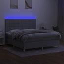 vidaXL világosszürke szövet rugós és LED-es ágy matraccal 160x200 cm