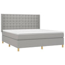 vidaXL világosszürke szövet rugós és LED-es ágy matraccal 160x200 cm