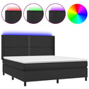 vidaXL fehér műbőr rugós ágy matraccal és LED-del 180x200 cm
