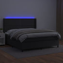 vidaXL fehér műbőr rugós ágy matraccal és LED-del 180x200 cm