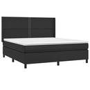 vidaXL fehér műbőr rugós ágy matraccal és LED-del 180x200 cm